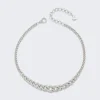 SHAY Adjustable Gradual Pave Diamond Link Choker Necklace 18K White Gold