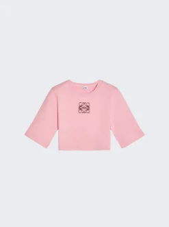 Loewe Anagram Cropped T-Shirt Pink
