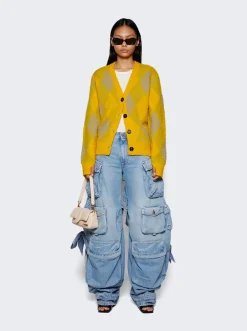 BURBERRY Argyle Wool Cardigan Mimosa Yellow