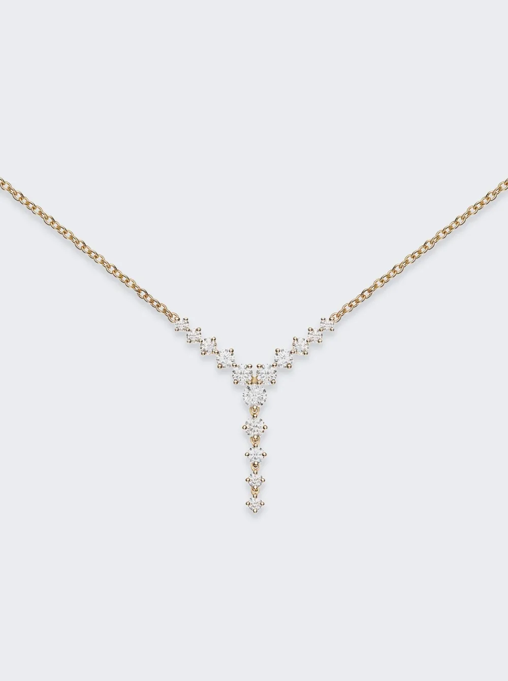Melissa Kaye Aria Cascade Necklace Mini 18K Yellow Gold