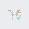 Melissa Kaye Aria Dagger Huggie Hoop Earrings 18K Yellow Gold