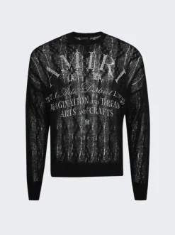 Amiri Arts District Mohair Crewneck Sweater Black