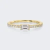 ISA GRUTMAN Baguette Diamond Pave Band Ring 14K Gold