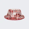 Amiri Bandana Aloha Silk Reversible Bucket Hat Red
