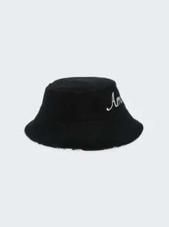 Amiri Bandana Aloha Silk Reversible Bucket Hat Black
