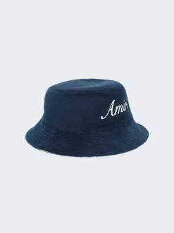 Amiri Bandana Aloha Silk Reversible Bucket Hat Teal