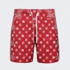 Amiri Bandana Paisley Swim Shorts Red