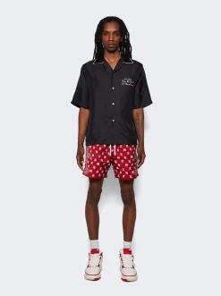 Amiri Bandana Paisley Swim Shorts Red