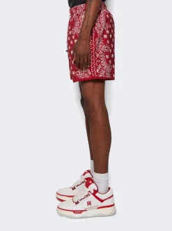 Amiri Bandana Paisley Swim Shorts Red