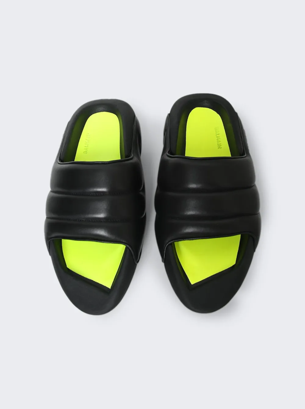 Balmain B-It Puffy Quilted Slides Black