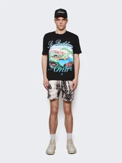 Amiri Bleached Ma Paisley Swim Shorts Black