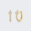 Anita Ko Bobbi Pear Diamond Huggie Earrings 18K Yellow Gold