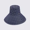 Gucci Canvas Gg Wide Brim Hat Blue