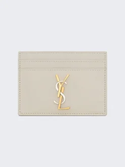 Saint Laurent Cassandre Card Case Crema Soft
