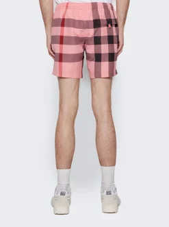 BURBERRY Check Drawcord Swim Shorts Candy Pink