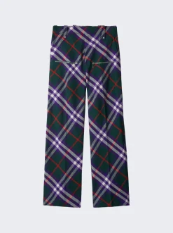BURBERRY Check Print Trousers Vine