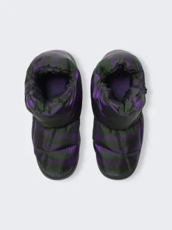 BURBERRY Checker Puffer Boots Royal