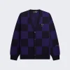 Fred Perry x Raf Simons Checkerboard Cardigan Navy