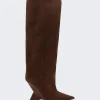 The Attico Cheope Tube Boot 105Mm Dark Brown