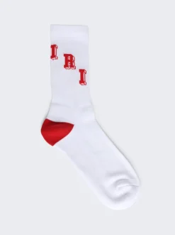 Amiri Collegiate Tube Sock White And Red