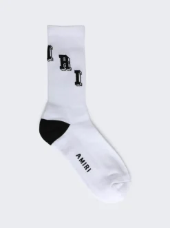Amiri Collegiate Tube Sock White And Black
