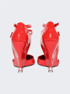 FERRAGAMO Contoured Wedge Pumps Red