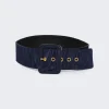 Saint Laurent Corset Belt With Covered Buckle Blue Raspberry