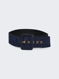 Saint Laurent Corset Belt With Covered Buckle Blue Raspberry