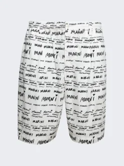 Marni Cotton Poplin Shorts Lily White