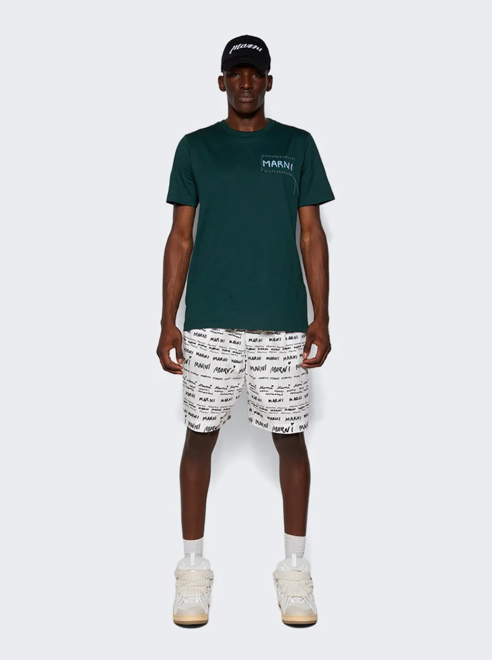 Marni Cotton Poplin Shorts Lily White