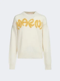 Marni Crewneck Sweater Stone White