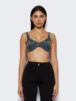 Givenchy Crossed Front Bra Military Blue