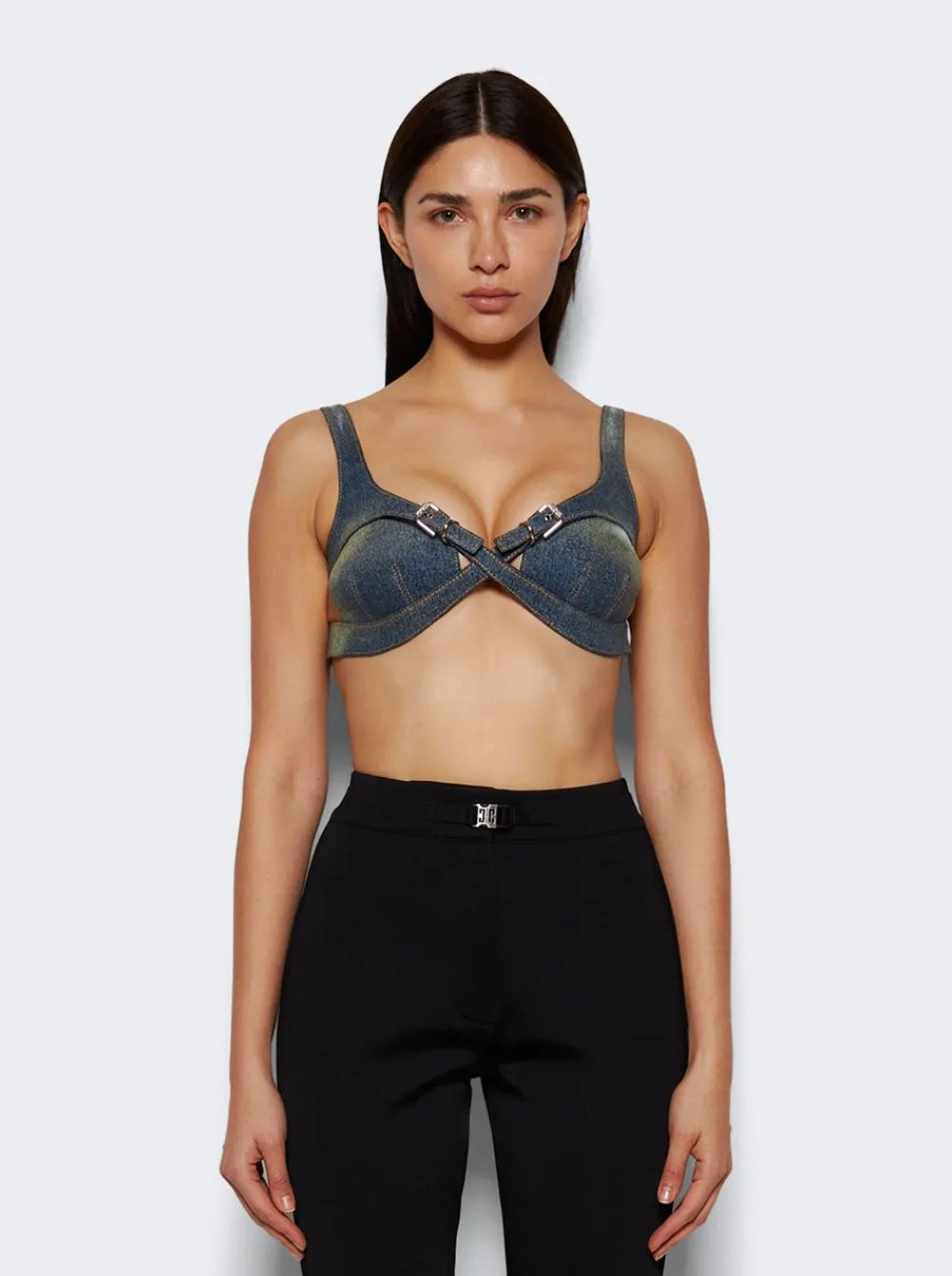 Givenchy Crossed Front Bra Military Blue