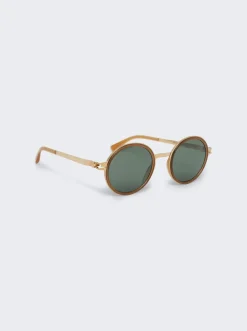 Mykita Dayo Sunglasses Glossy Gold And Dark Brown