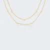 EF Collection Diamond Crown Double Strand Necklace 14K Gold
