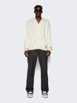 Maison MIHARA YASUHIRO Distressed Wool Cardigan White