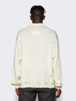 Maison MIHARA YASUHIRO Distressed Wool Cardigan White