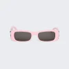 Balenciaga Dynasty Rectangle Sunglasses Pink