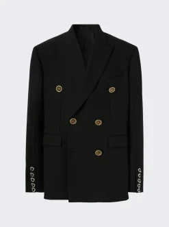 BURBERRY Ekd Button Detail Tailored Jacket Black