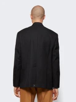 BURBERRY Ekd Button Detail Tailored Jacket Black