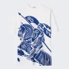 BURBERRY Ekd Print T-Shirt White And Blue