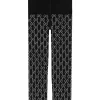 Gucci Embellished Crystal Logo Tights Black And Light Grey