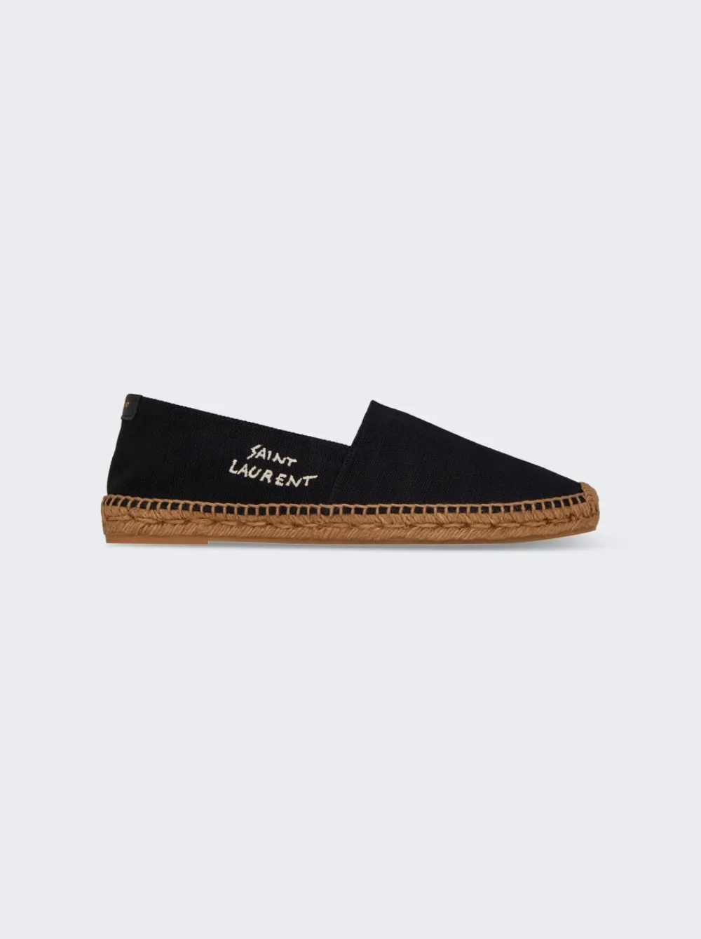 Saint Laurent Embroidered Canvas Espadrilles Black