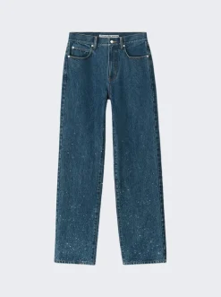 Alexander Wang Ez Straight Leg Clear Bead Jeans Deep Blue