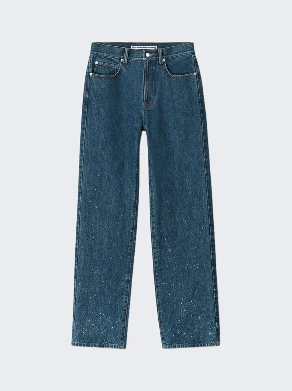 Alexander Wang Ez Straight Leg Clear Bead Jeans Deep Blue