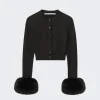 Alexander Wang Faux Fur Cardigan Black
