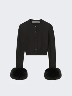 Alexander Wang Faux Fur Cardigan Black