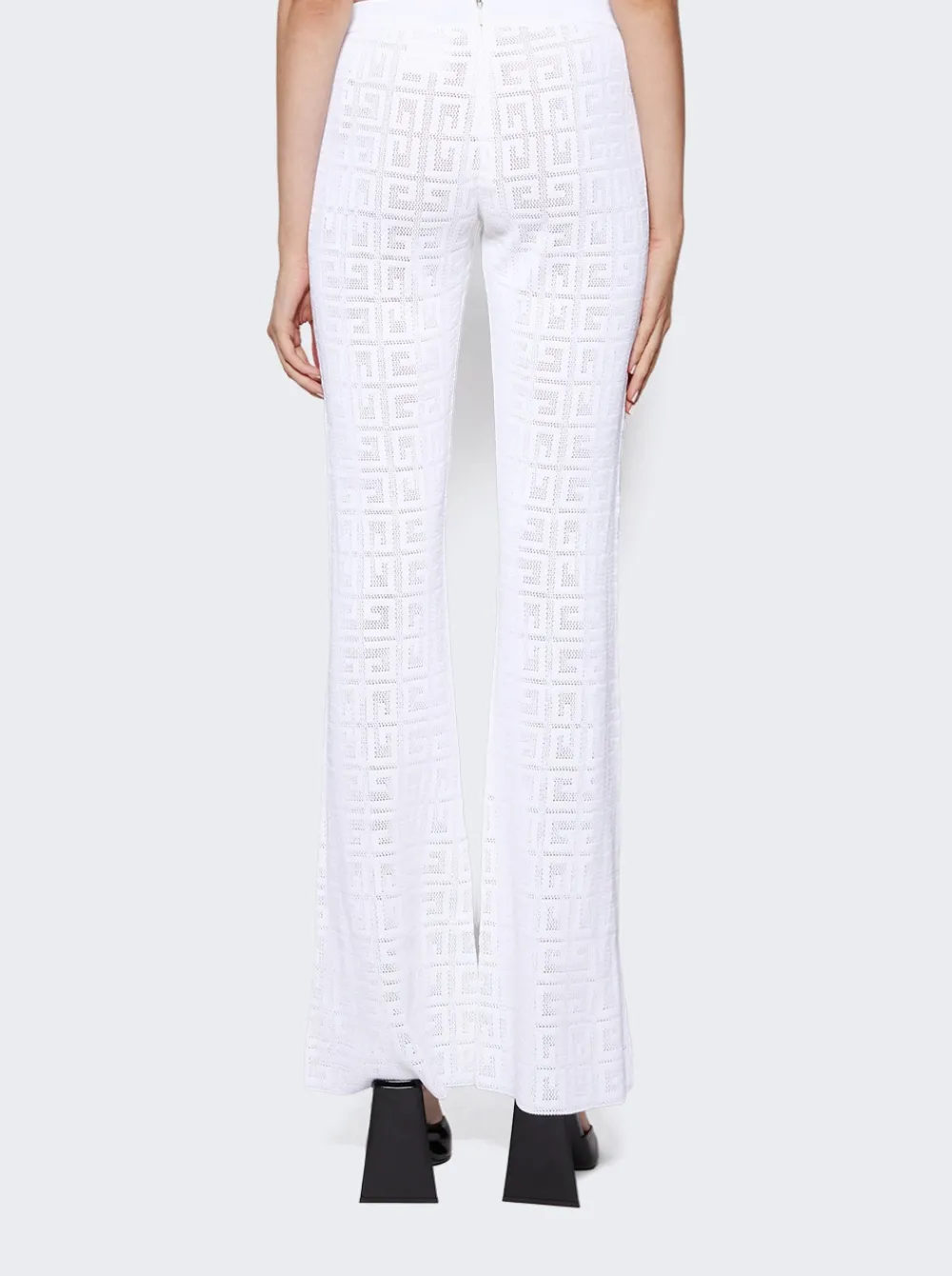 Givenchy Flare Pants In 4G Jacquard White