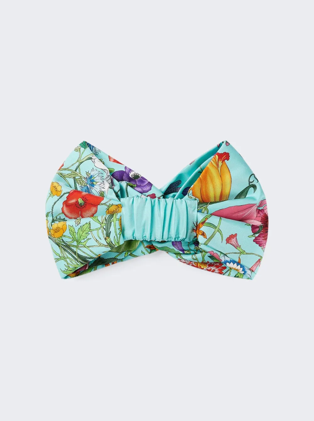 Gucci Flora Print Silk Headband Blue