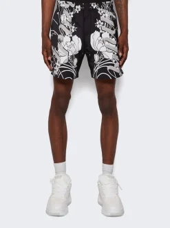 Amiri Floral Swim Shorts Black